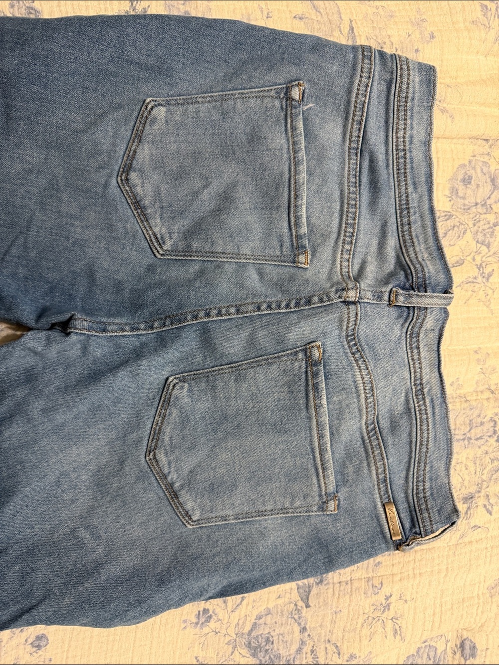 KanCanLight Blue Denim Maternity Bell Bottom Jeans - Picture 3 of 4